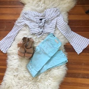 Majorelle long sleeve crop top EUC